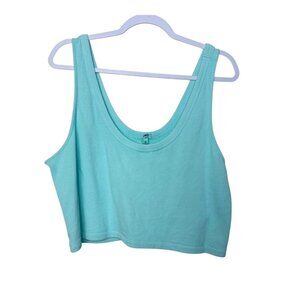 Aerie Terry Cloth Tank Activewear Lightweight Casual Streetwear Aqua Women L NWT